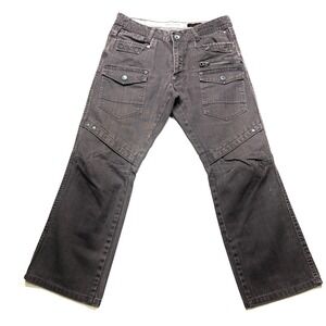 Addicted Soul Jeans Men's 32 Charcoal Denim 100% Cotton Pockets Straight Leg